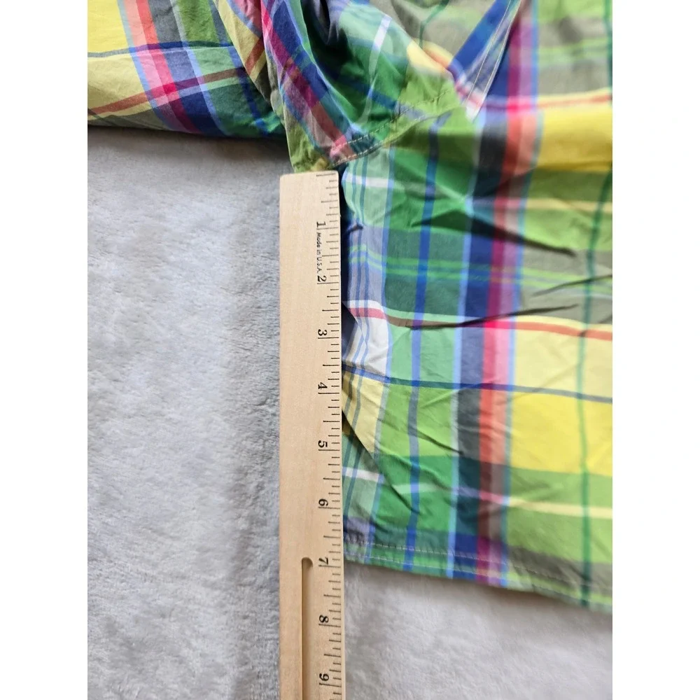 Polo‎ Ralph Lauren Madras Swim Trunks Mens 32 Green Yellow Plaid Cargo NEW